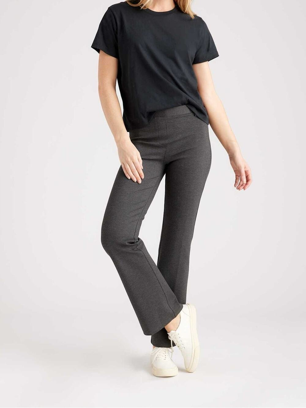 NWT Quince Ultra Stretch Ponte Bootcut Pant Pull On Gray Size Medium